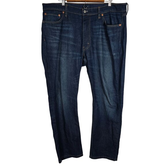 Levis Mens 514 Slim Straight‎ Jeans W40 L30 Original Riveted Denim Blue - Picture 2 of 8